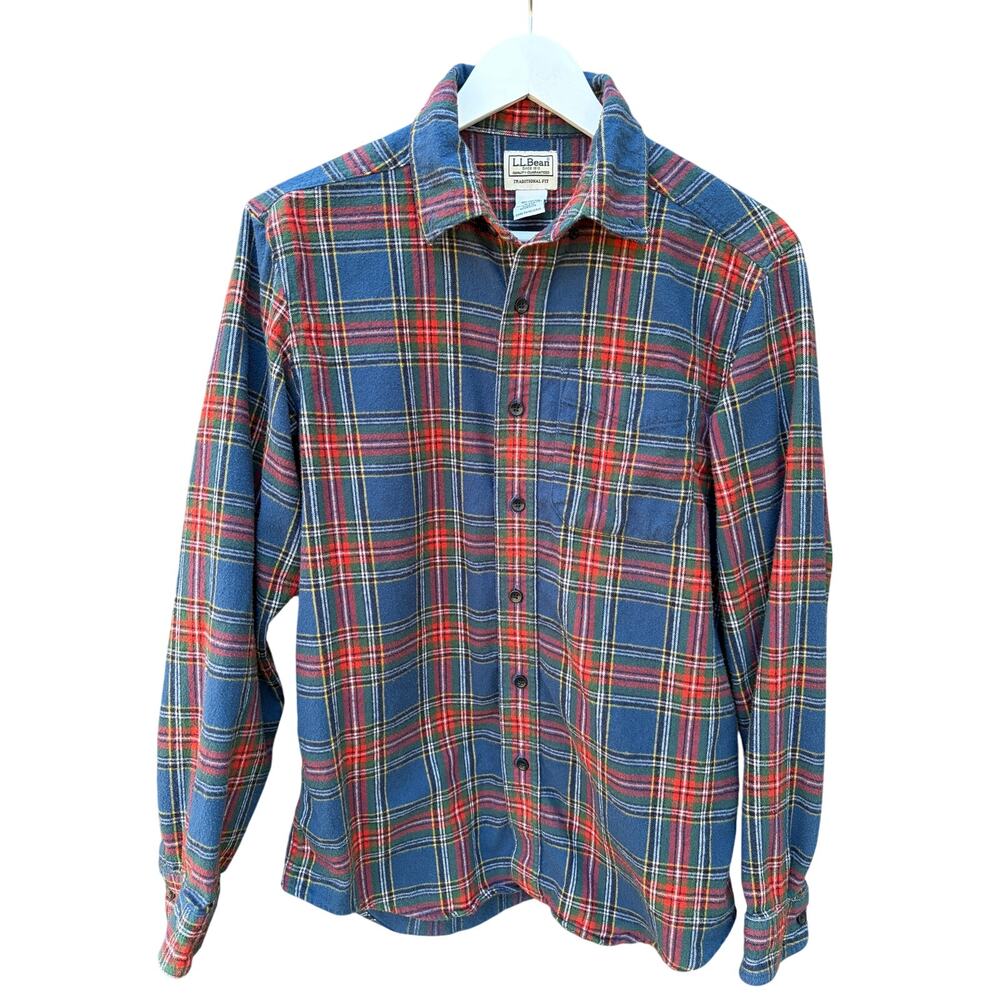 L.L. Bean Tartan Plaid Flannel Men's Long-Sleeve Sz S